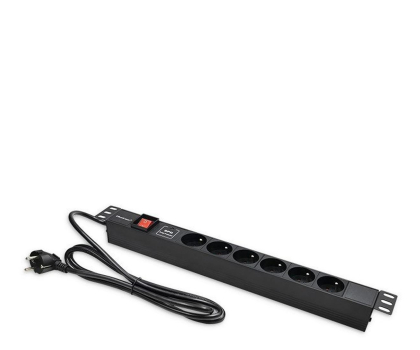 Listwa zasilająca QOLTEC  PDU do RACK 19" | 1U | 16A | 6xFRENCH | 1.8m 54600
